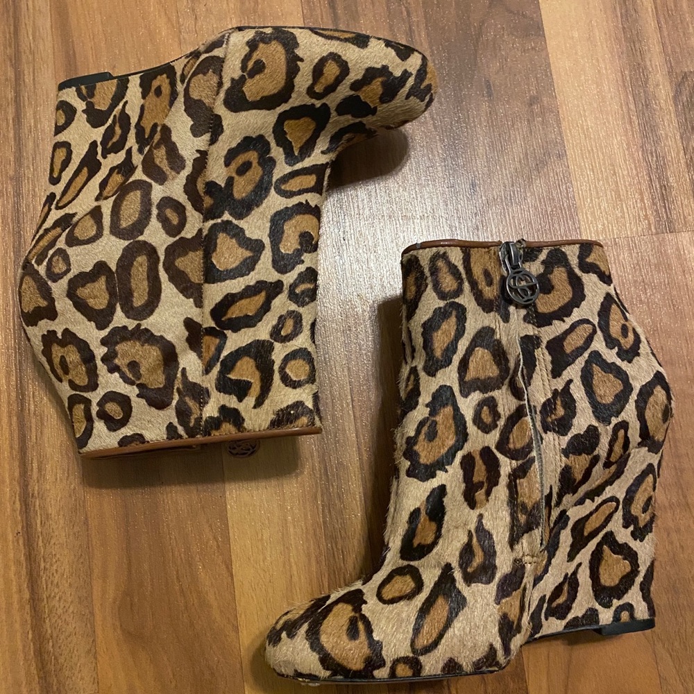 Sam Edelman pony hair leopard print booties